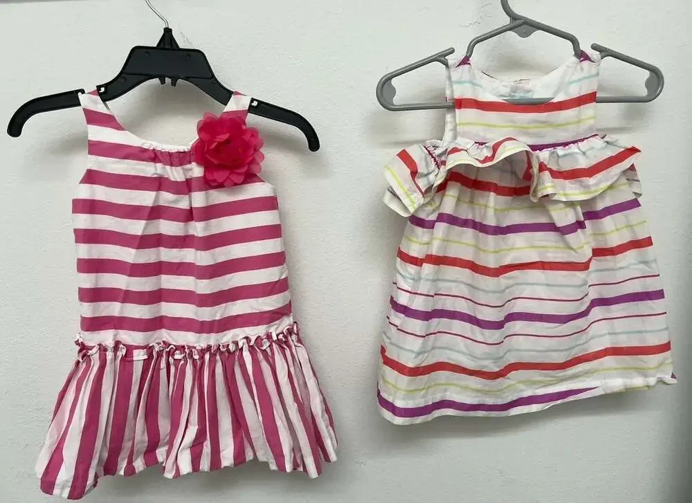Janie and Jack Striped Cotton Play Dress with Flower Accent 6 to 12 Months